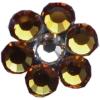kristalna roža SS topaz + sv.breskev