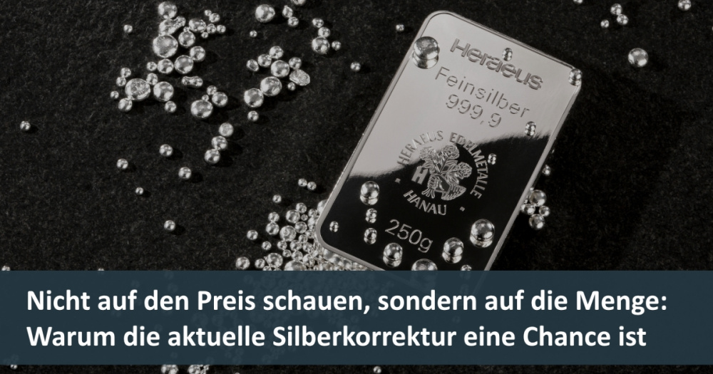 Nicht auf den Preis schauen, sondern auf die Menge: Warum die aktuelle Silberkorrektur eine Chance ist