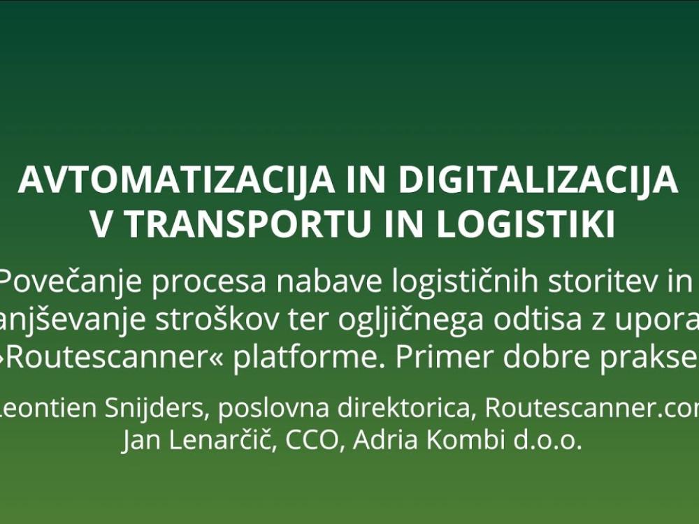 Routscanner - a digital platform for container transport optimization