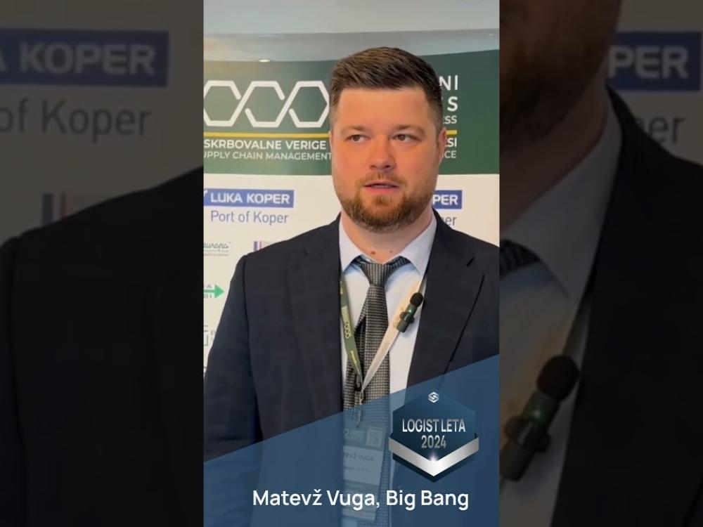 Matevž Vuga, Big Bang d.o.o. - prejemnik priznanja Logist leta 2024 o prihodnosti logistike.