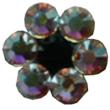 kristalna roža SS kristal AB+črn diamant
