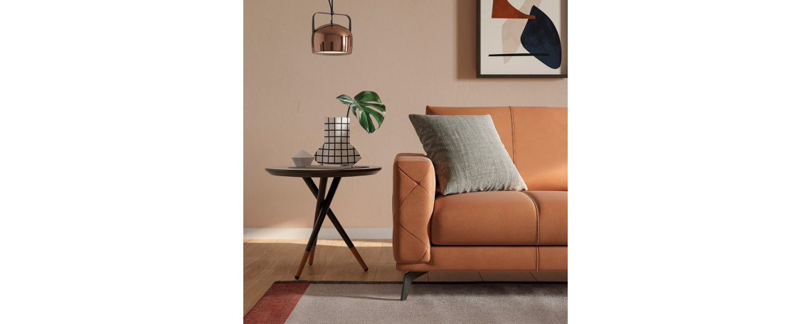 Sedežna garnitura WESSEX - Natuzzi Editions v oranžnem usnju