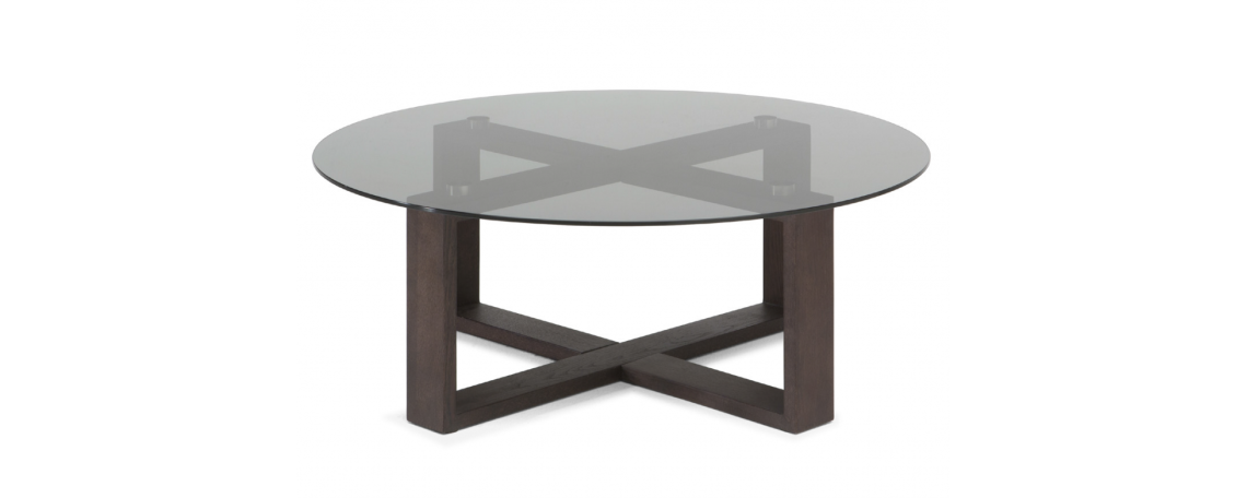 Mizica AMARONE - Natuzzi Editions s steklenim topom in lesenim podnožjem