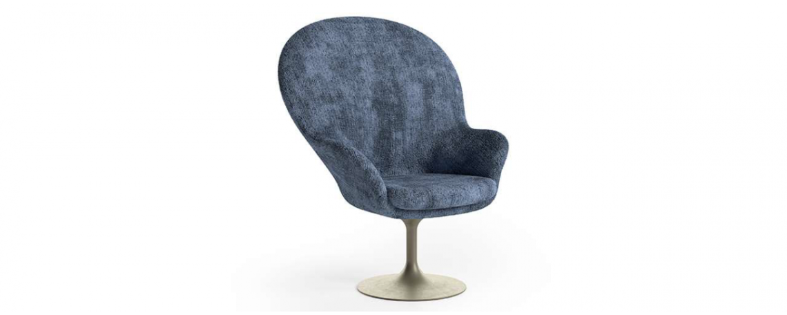 Fotelj ADORE v modri barvi by: Nika Zupanc - Natuzzi