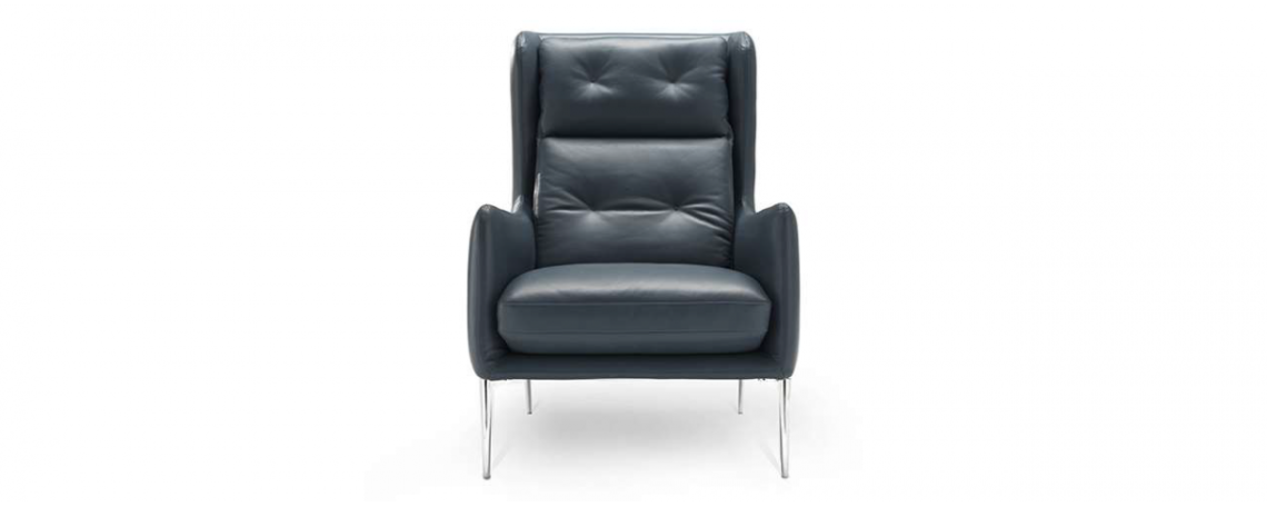 Fotelj AFTEREIGHT v temno modri barvi - Natuzzi.