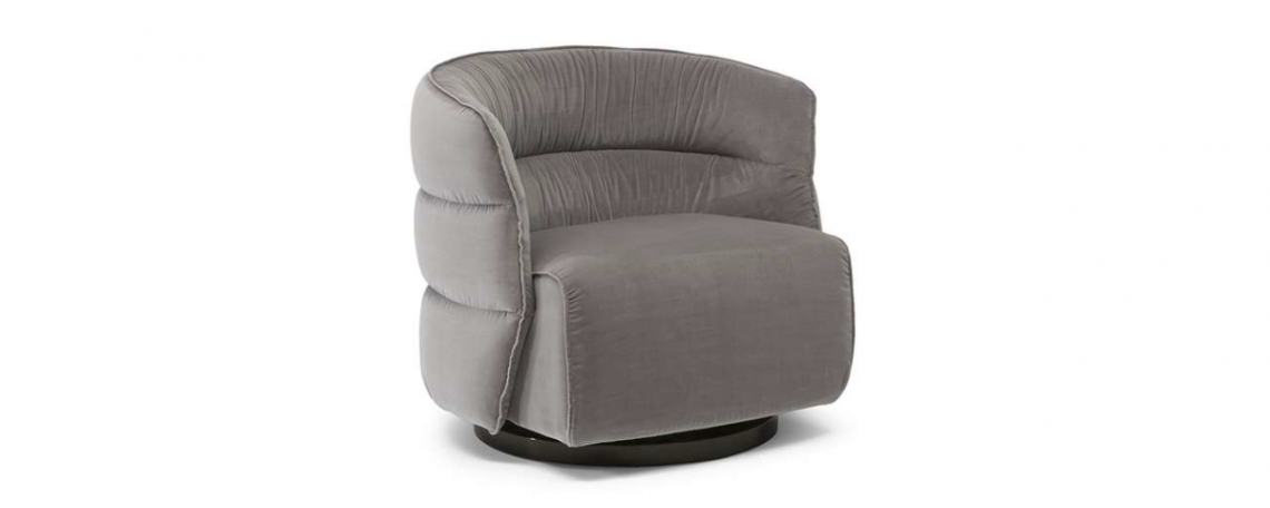 Fotelj COUTURE v sivi barvi - Natuzzi.