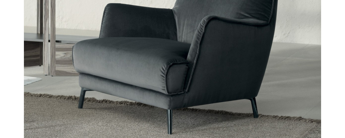 Fotelj LEYRA v sivi tkanini - Natuzzi