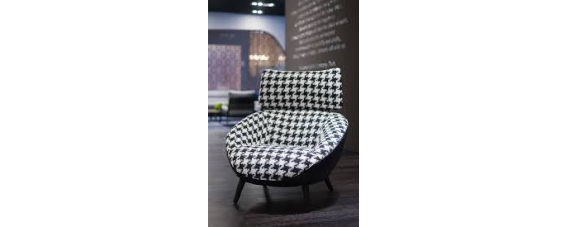 Fotelj LUNA v črno-beli tkanini - Natuzzi