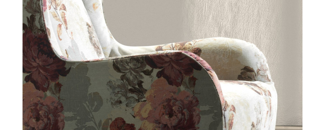 Fotelj MARLENE v tkanini z rožastim vzorcom - Natuzz