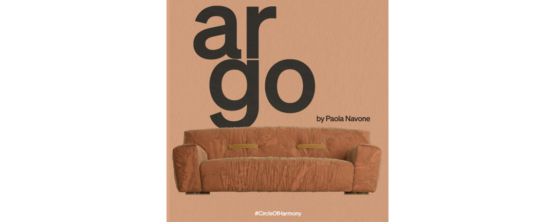 Mehka zofa ARGO by Paola Navone - Natuzzi v oranžni 3D tkanini Byborre