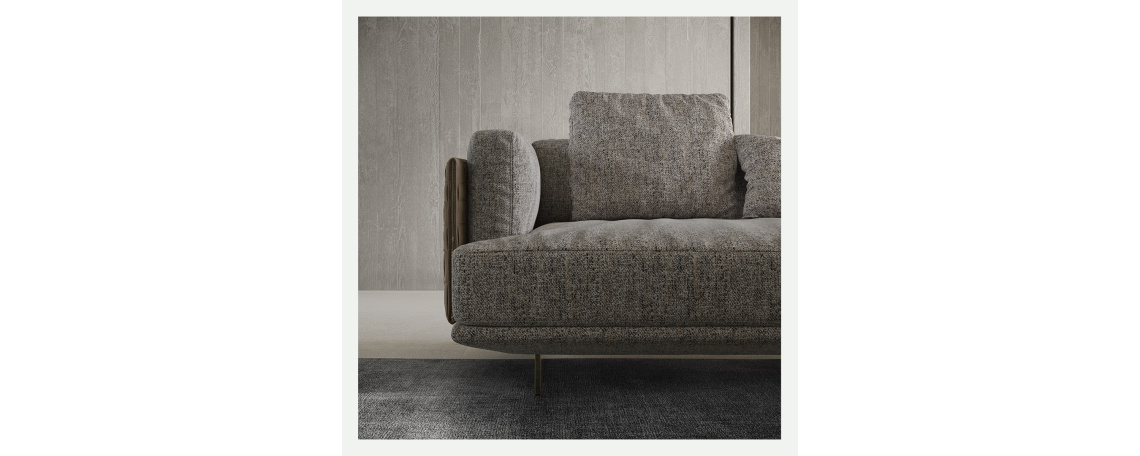 Modularna sedežna garnitura CAMPUS by Mauro Lipparini - Natuzzi v sivi tkanini