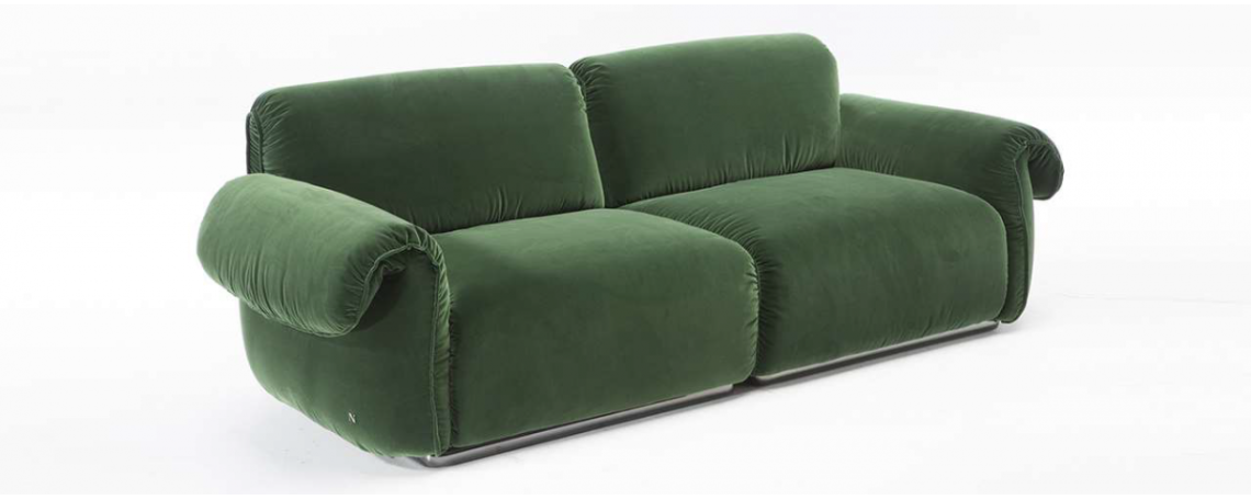 Sedežna garnitura ICON by Michele Menescardi - Natuzzi v zeleni tkanini
