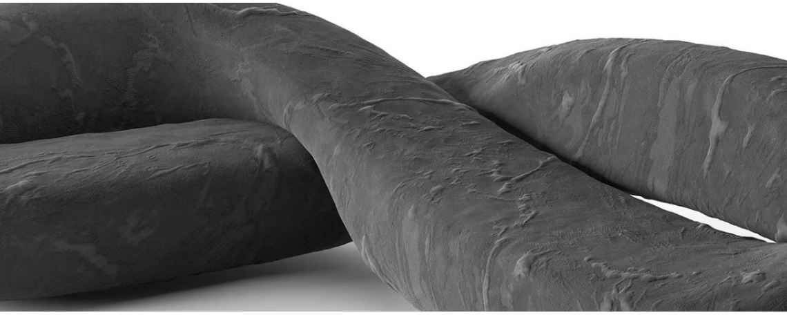 Sedežna garnitura INFINITO by Marcantonio - Natuzzi v sivo-črni 3D tkanini 