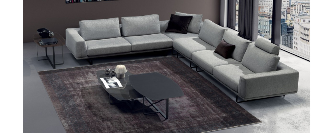 Sedežna garnitura TEMPO by Manzoni & Tapinassi - Natuzzi v sivi tkanini