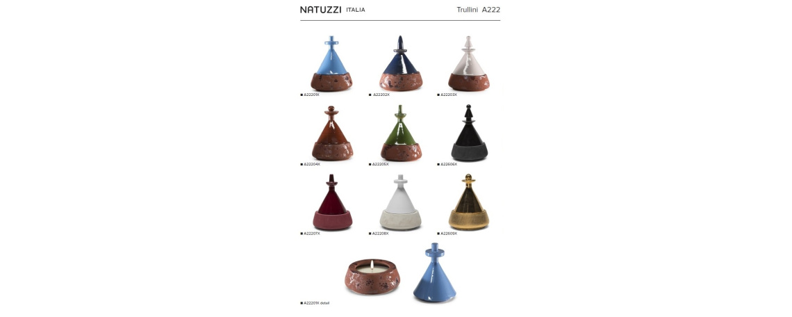 Svečniki TRULLI iz keramike v različnih barvah - Natuzzi
