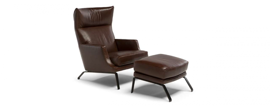 Fotelj CLEMMIE v rjavem usnju - Natuzzi