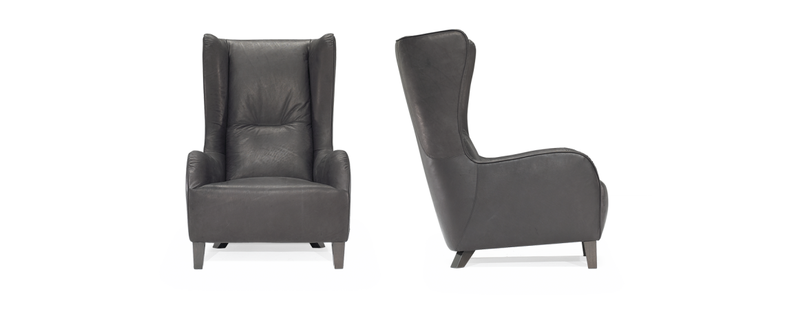 Fotelj MARLENE v temno sivem usnju - Natuzzi