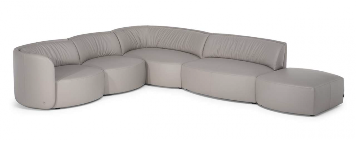 Kotna sedežna garnitura DEEP by Nika Zupanc - Natuzzi v sivi tkanini