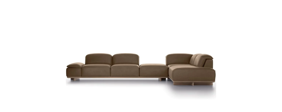 Modularna sedežna garnitura ADAM NATUZZI v rjavem usnju