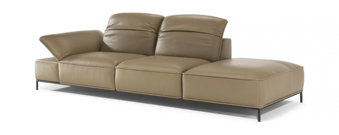 Modularna sedežna garnitura ADAM NATUZZI v sivo-zelenem usnju