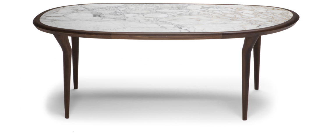 Ovalna miza GUTTA - Natuzzi s keramičnim topom