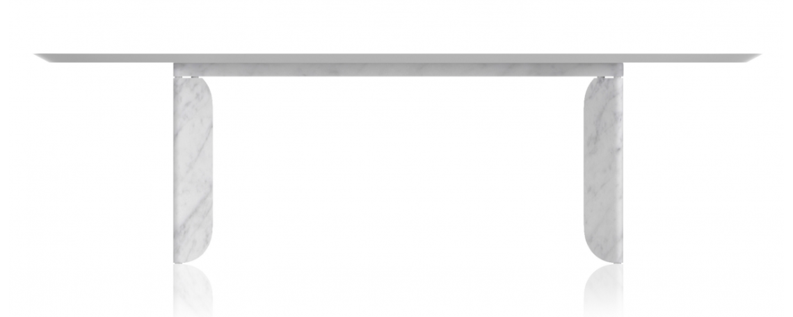 Ovalna miza LIBRA - Natuzzi z belim topom