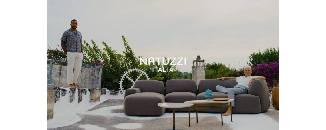 Sedežna garnitura BUDDIE by Mauro Lipparini  -Natuzzi v sivi tkanini