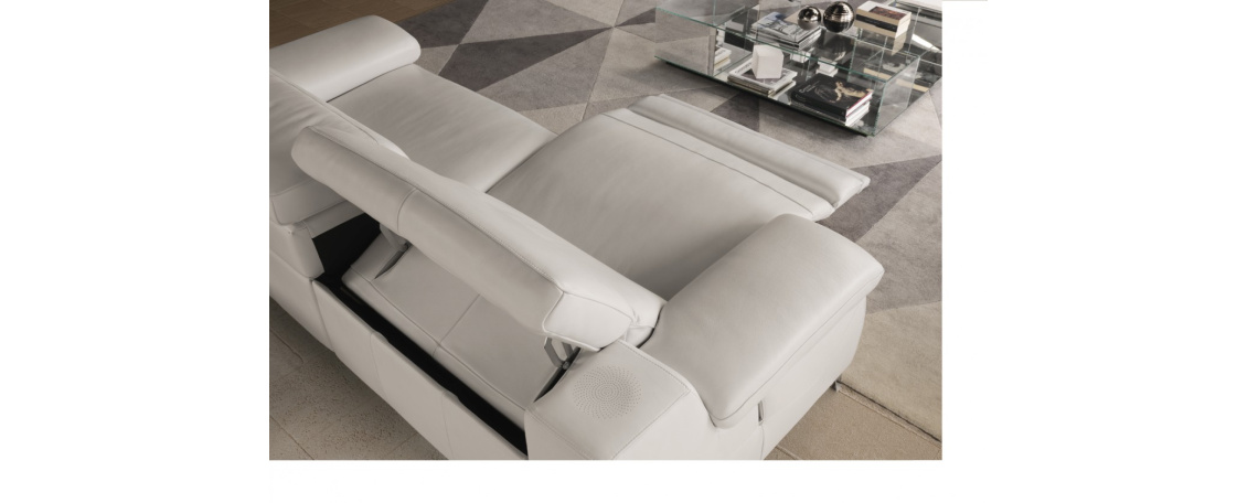 Sedežna garnitura DUCA by Natuzzi v belem usnju