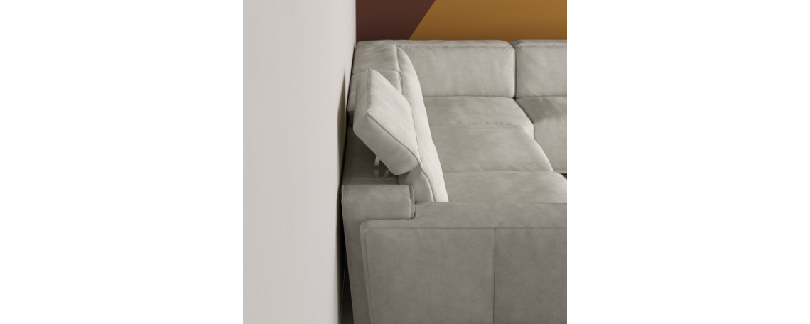 Sedežna garnitura IAGO by Natuzzi Design Center - Natuzzi v sivo-belem usnju