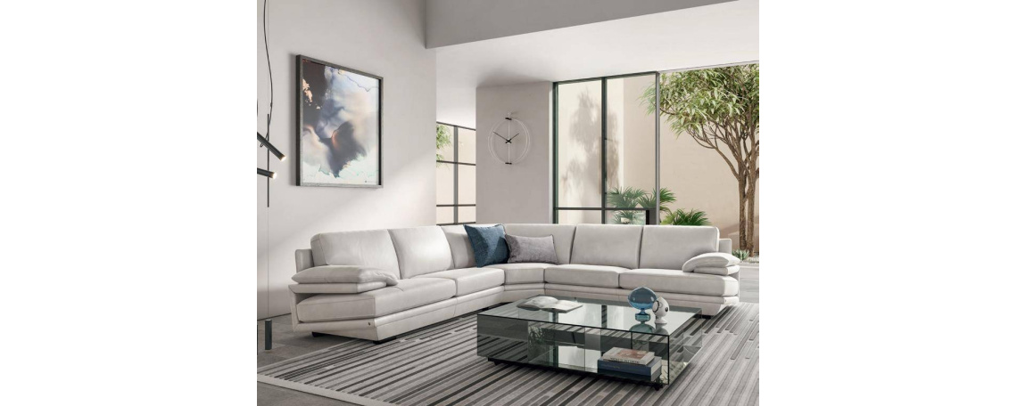 Brezčasna kotna sedežna garnitura Plaza v tkanini