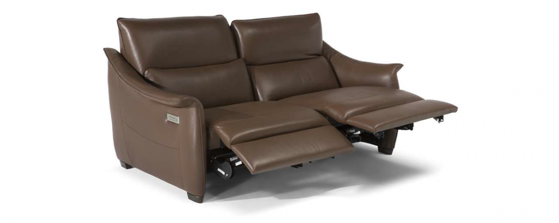 Sedežna garnitura PLIE by Natuzzi Design Center v rjavem usnju