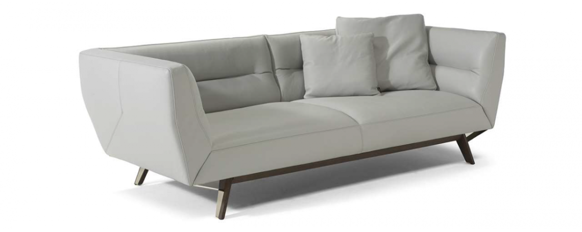 Sedežna garnitura POSITANO by Maurizio Manzoni - Natuzzi v sivem usnju