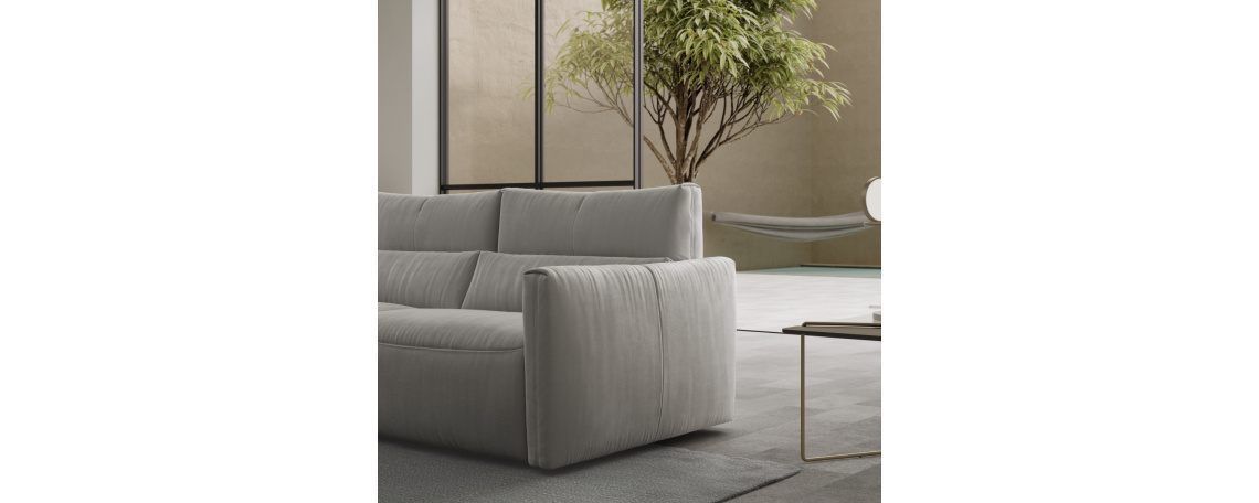 Dvosed Galaxy v sivi tkanini