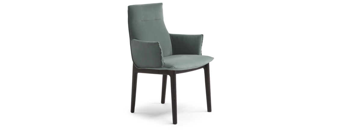 Stol SOVRANA - Natuzzi z modrim sediščem