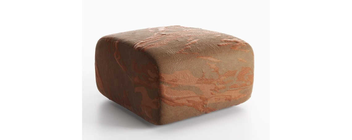 Tabure BUDDIE by Mauro Lipparini - Natuzzi v oranžni tkanini