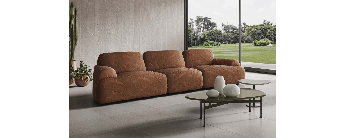 Trosed BUDDIE by Mauro Lipparini - Natuzzi v oranžni tkanini