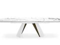 Miza APIAN z raztegljivim podaljškom - Bela miza za jedilnico v imitaciji belega marmorja Calligaris
