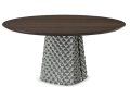 Lesena okrogla miza za jedilnico Cattelan - elegantna lesena miza iz furnirja dimljenega hrasta ali oreha daje toplino