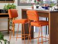 Barski stoli SIXTY - Barski stoli SIXTY v oranžni barvi