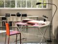 Domača pisarna QWERTY by Cattelan Italia - Maros  - Domača pisarna QWERTY by Cattelan Italia - Maros pisalna miza v beli in oranžni barvi s kovinskim podnožjem
