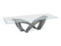 Jedilna miza Hystrix s tekleno ploščo - Steklene jedilne mize Hystrix s čudovitim kovinskim podnožjem - Cattelan Italia -1