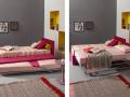 Izvlečna postelja MAX - Twils - Maros - Izvlečna postelja MAX - Twils - Maros, enojna postelja z izvlečnim ležiščem v roza tkanini
