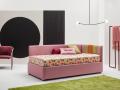 Izvlečna postelja MAYA BARRE - Twils - Maros - Izvlečna postelja MAYA BARRE - Twils - Maros, enojna otroška postelja v roza tkanini s predali