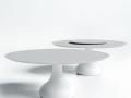Jedilna miza  BORA BORA - Jedilna miza  BORA BORA z belo leseno ploščo in z belim kovinskim podnožjem