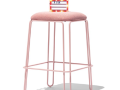 Jedilni stol brez naslona STULLE - Jedilni stol brez naslona STULLE v roza barvi