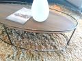 Klubska miza Atollo lesena s črnim kovinskim podnožjem - Klubska miza Atollo lesena s črnim kovinskim podnožjem