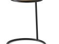 Klubska mizica Kangoo - Kovinsko ogrodje v črni barvi, okrogla mizna plošča v imitaciji lesa 
