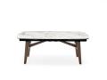 Miza ABREY - Raztegljiva keramična miza ABREY z lesenim podnožjem