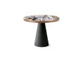 Okrogla miza SATURNO - Črna keramična okrogla miza za lokale SATURNO