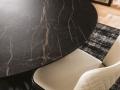 Keramična plošča z vzorcem temnega marmorja na jedilni mizi Soho - Okrogla keramična miza s kovinskim podnožjem Soho - Cattelan Italia -2